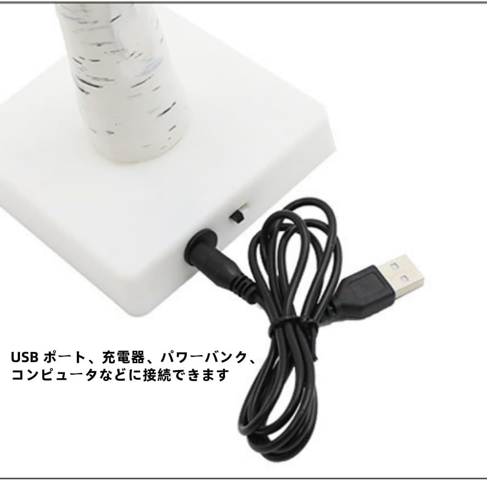 新年 ブランチツリー 枝 イルミネーション 樹 人工クリスマスミニフェイクツリー卓上盆栽装飾、クリスマスツリーLEDライ、自宅クリスマスパーティー記念日、テーブルミニ盆栽ツリーランプ、USBまたはバッテリー用 (ホワイト) - Yolerhome