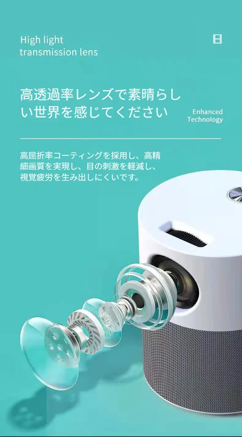 M 1プロジェクター家庭用HD 1080 pポータブルミニ携帯電話同画面ホームシアターオフィスプロジェクター - Yolerhome