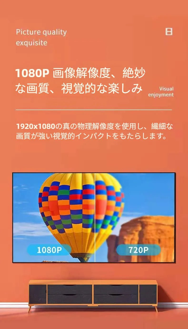 M 1プロジェクター家庭用HD 1080 pポータブルミニ携帯電話同画面ホームシアターオフィスプロジェクター - Yolerhome