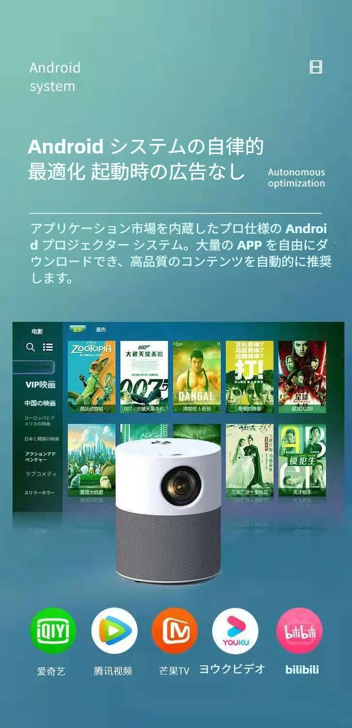 M 1プロジェクター家庭用HD 1080 pポータブルミニ携帯電話同画面ホームシアターオフィスプロジェクター - Yolerhome