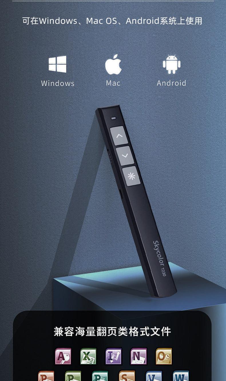 レーザーポインター PPTスライド用リモート ワイヤレス プレゼンター USB充電式 リモートコントロール PSC認証済み ハイパーリンク操作 PowerPoint、Keynote、Google等対応 収納パック付き ブラック - Yolerhome