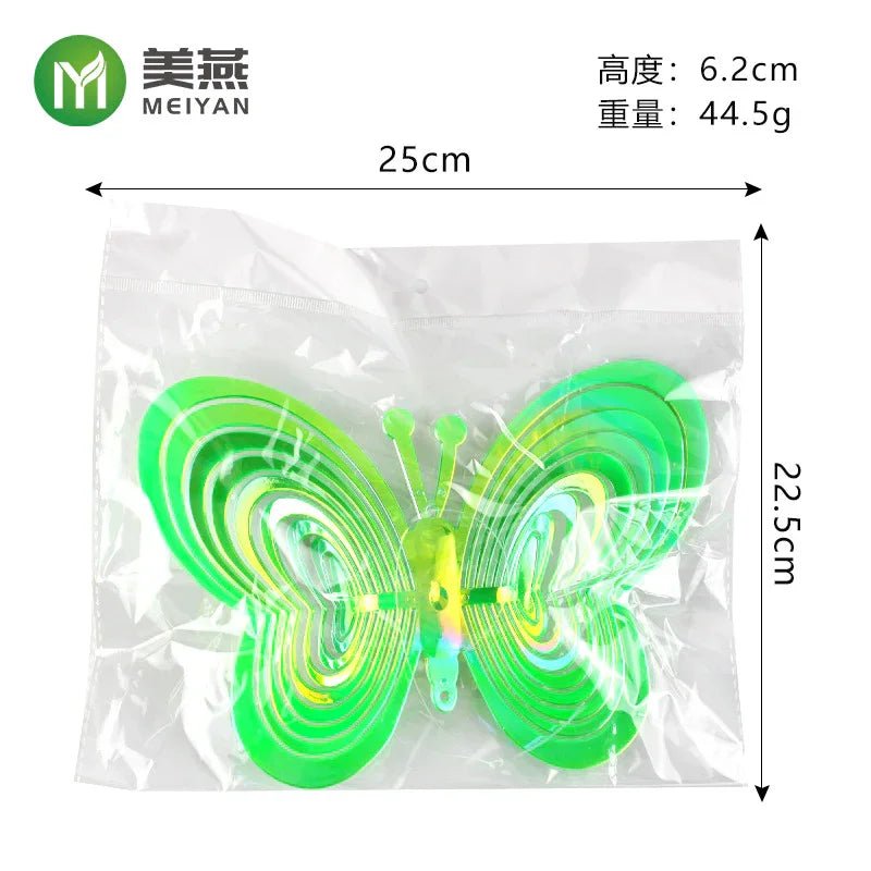 ガーデンウィンドスピナー鳩よけグッズ鳥避けグッズベランダ鳥よけグッズアウトドア野菜芝生鳥避けグッズベランダ防鳥園芸用品カラス対策吊り下げ式キラキラブルーちょう型 - Yolerhome
