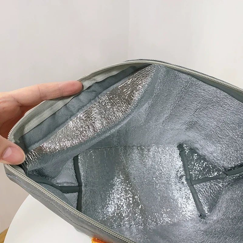 【スヌーピー】スヌーピーメイト保冷温バッグ【ブルーグレーイエロー】漫画スヌーピー 大容量 不織布 厚いアルミフィルム 保冷保温アイスバッグ ハンドバッグ - Yolerhome