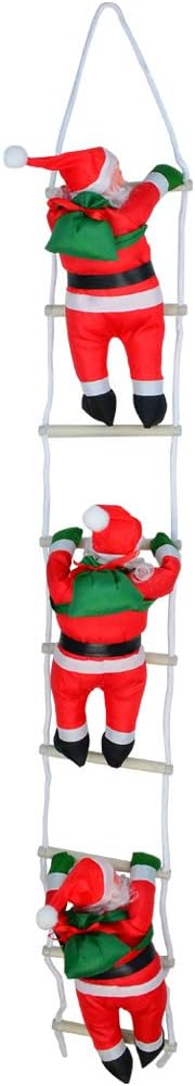サンタはしご クリスマスツリー飾り サンタクロース人形 クリスマスパーティー吊り装飾用 - Yolerhome