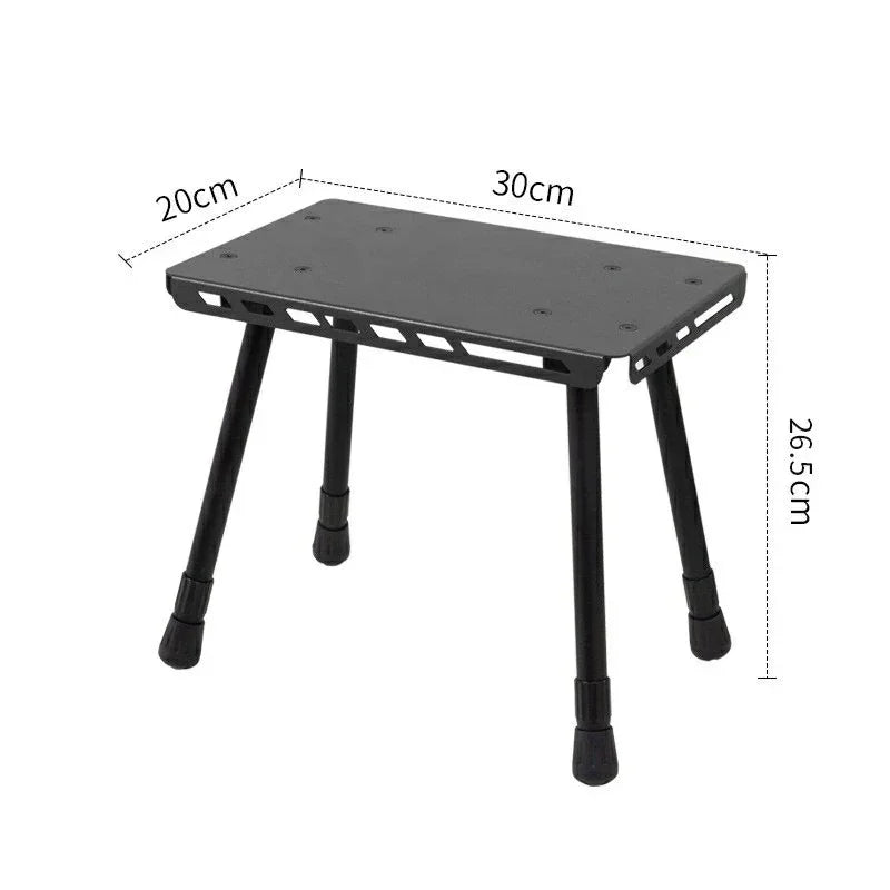 サイドテーブル キャンプ テーブル ミニ コンパクト 高さ調整可能 折り畳み式アウトドアテーブル アルミ製天板 軽量 収納袋付き ソロキャンプ 釣り バーベキュー 室外向け 安定性デザイン 使いやすい - Yolerhome