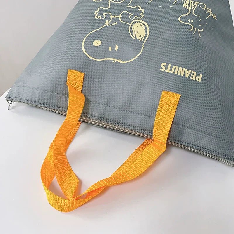 【スヌーピー】スヌーピーメイト保冷温バッグ【ブルーグレーイエロー】漫画スヌーピー 大容量 不織布 厚いアルミフィルム 保冷保温アイスバッグ ハンドバッグ - Yolerhome