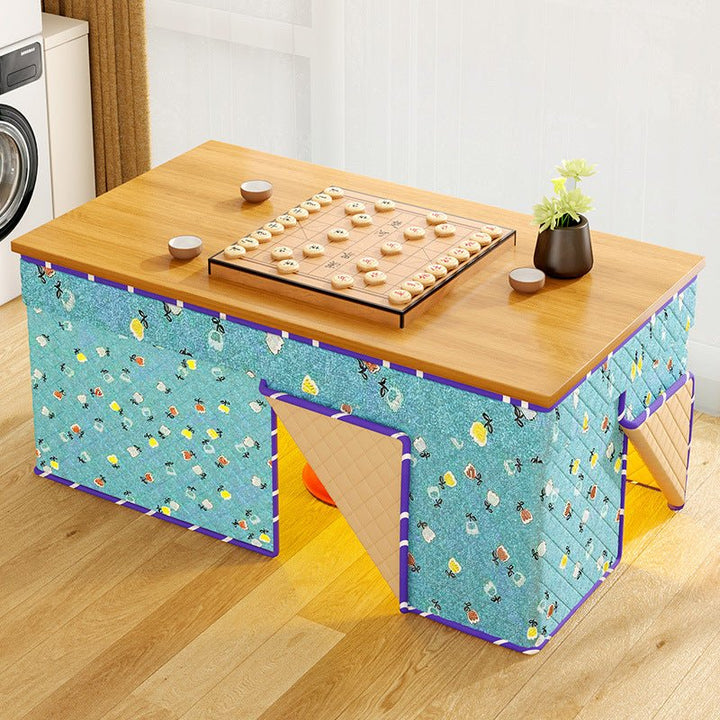 折りたたみこたつテーブル＋掛けふとん付き 長方形 テーブルクロス付 おしゃれ リビング用 家庭用 省スペース 冬用 暖房器具併用可 コタツベース家具 - Yolerhome