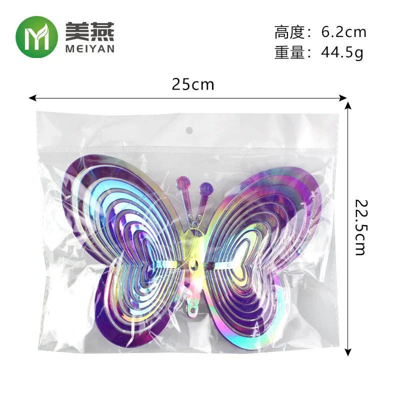 ガーデンウィンドスピナー鳩よけグッズ鳥避けグッズベランダ鳥よけグッズアウトドア野菜芝生鳥避けグッズベランダ防鳥園芸用品カラス対策吊り下げ式キラキラブルーちょう型 - Yolerhome