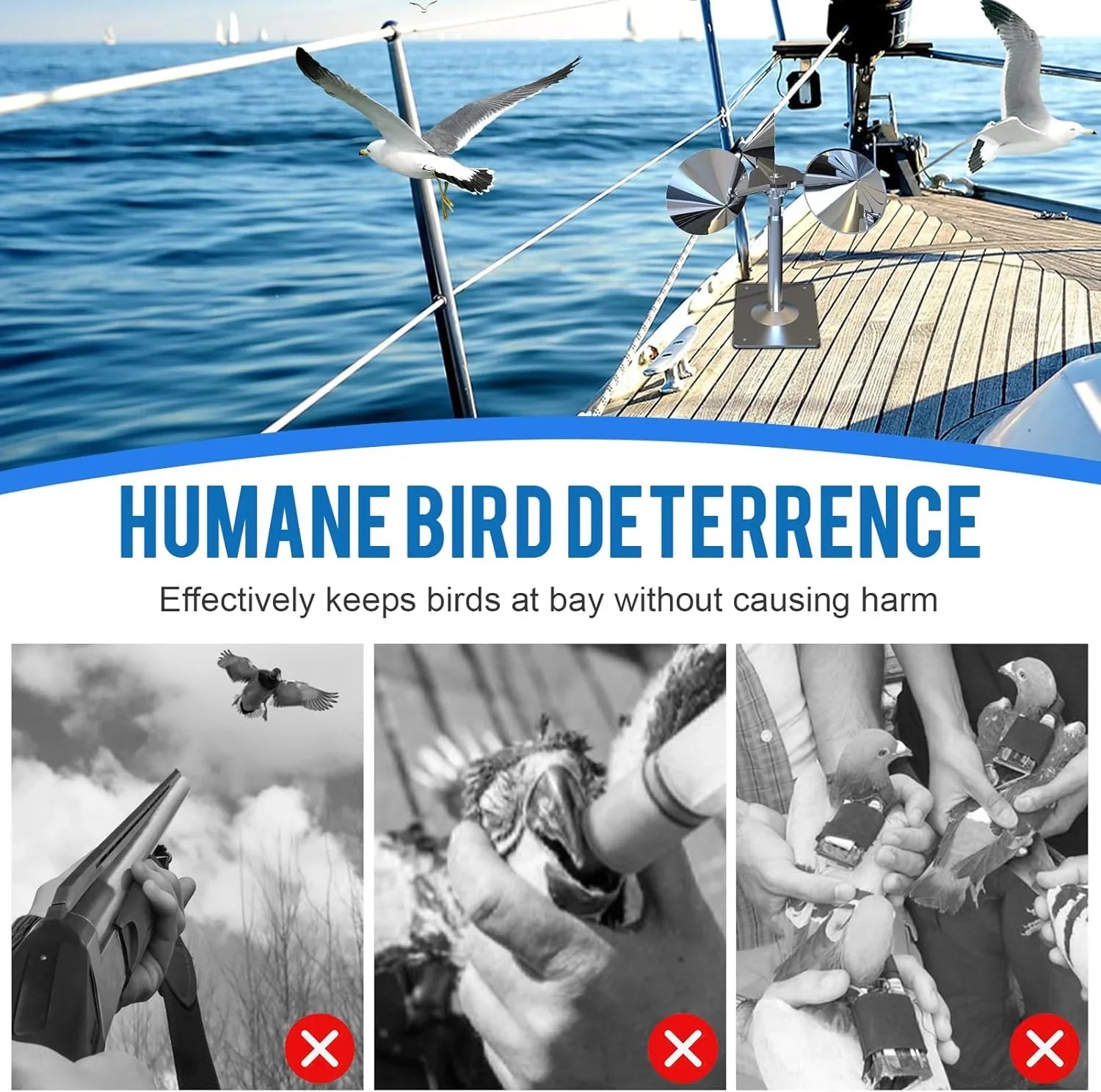 鳥のリフレクタースピニング風力発電、鳥の恐怖反射デバイスは、屋外のパティオ、庭、庭、屋上、野菜の庭（シングルパック - シルバー）のために鳥ハトキツツキとスズメを遠ざけます - Yolerhome