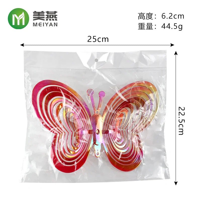 ガーデンウィンドスピナー鳩よけグッズ鳥避けグッズベランダ鳥よけグッズアウトドア野菜芝生鳥避けグッズベランダ防鳥園芸用品カラス対策吊り下げ式キラキラブルーちょう型 - Yolerhome