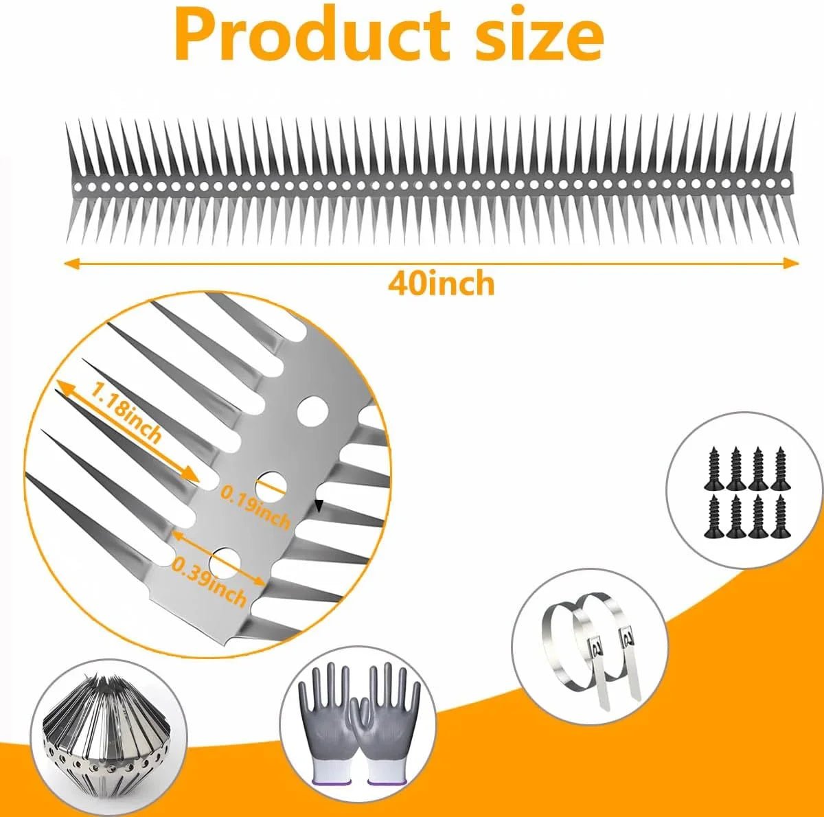 バードスパイク ステンレススチール 屋外 ハトや他の小鳥用 アライグマやリスがフェンスを登るのを効果的に回避 ガーデンフェンスや壁用のハトスパイク 鳥スパイク ハトや小鳥用 屋根の窓辺 フェンス 壁 納屋に最適 - Yolerhome