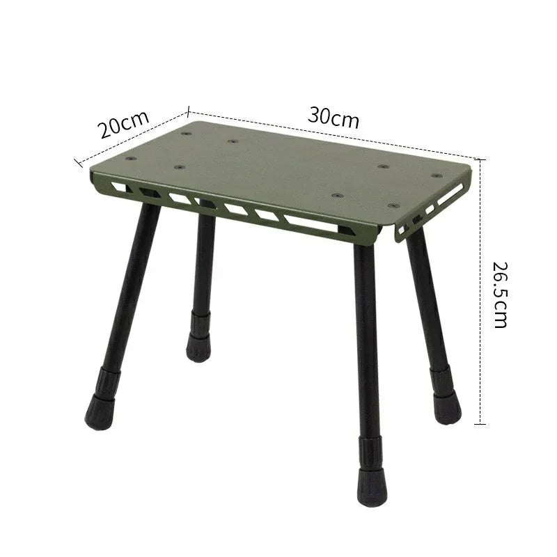 サイドテーブル キャンプ テーブル ミニ コンパクト 高さ調整可能 折り畳み式アウトドアテーブル アルミ製天板 軽量 収納袋付き ソロキャンプ 釣り バーベキュー 室外向け 安定性デザイン 使いやすい - Yolerhome