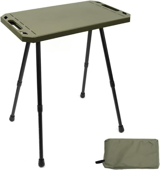 キャンプ テーブル サイドテーブル コンパクト 高さ調整可能 折り畳み式 アウトドアテーブル 収納袋付け - Yolerhome