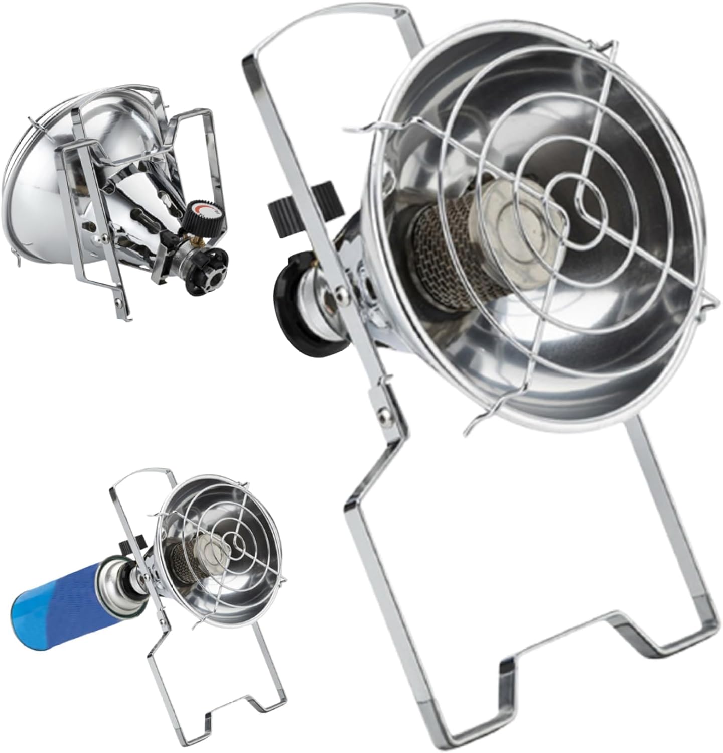 カセットガス式ポータブルヒーター＆簡易クッカー 即暖 火力調整可能 折りたたみスタンド付き 収納バッグ付 アウトドアヒーター 屋外専用 キャンプ・防災・釣り用 コンパクト暖房機 - Yolerhome