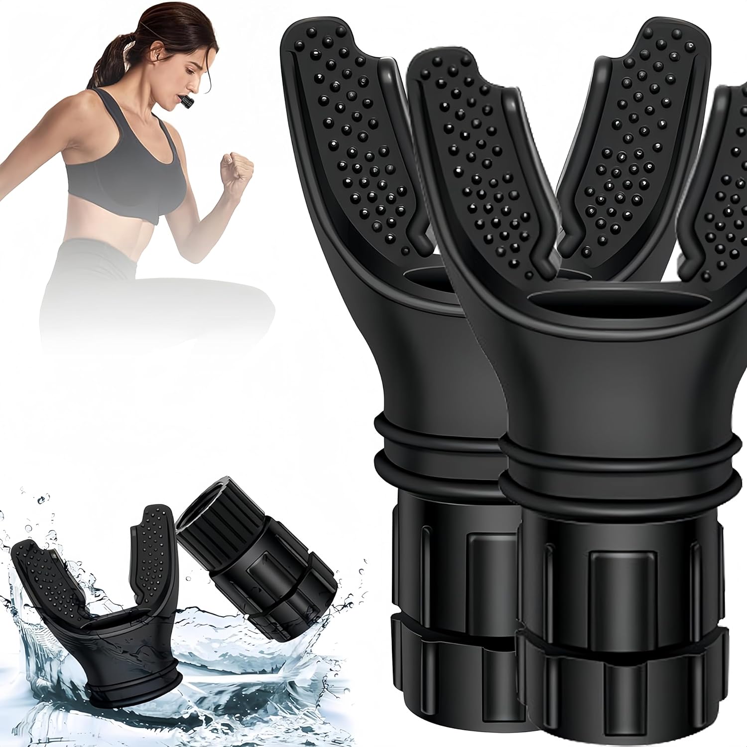 呼吸トレーナー、ポータブルマッスルトレーナー、調節可能な抵抗、肺活量トレーニング用品、呼吸持久力マシン、取り外し可能、掃除が簡単、フィットネス、ハイキング、スイミングなどに最適な強化運動呼吸用。 - Yolerhome