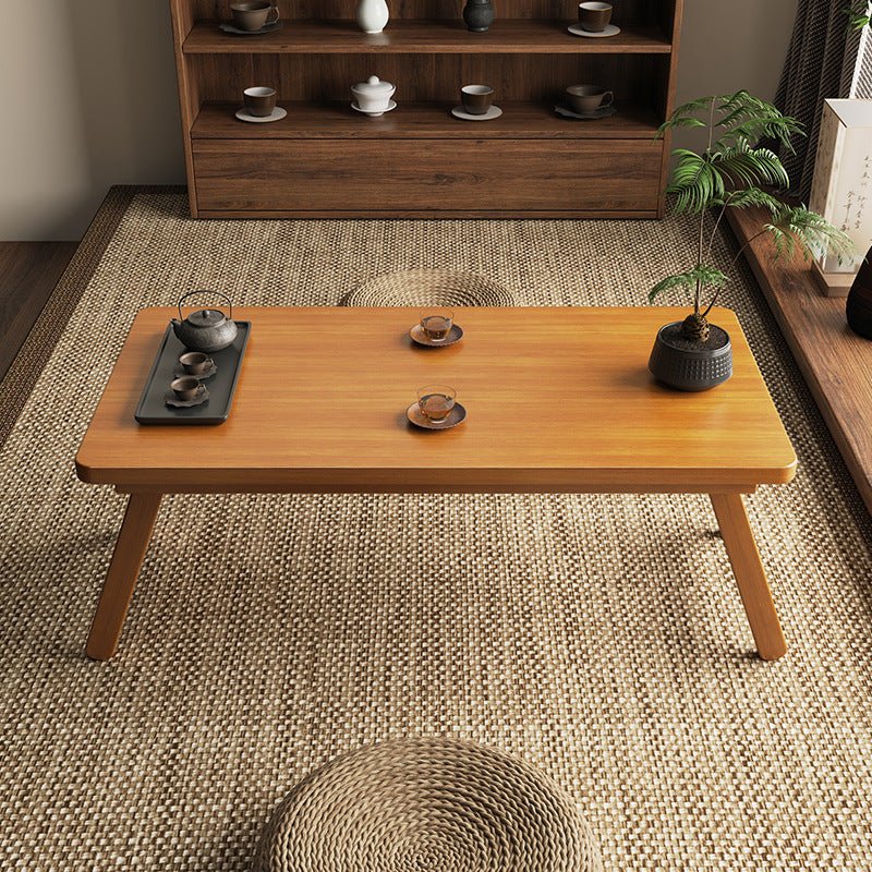 和風折りたたみ式コーヒーテーブル 無垢材 多機能畳テーブル 強力耐荷重 組み立て不要 収納簡単 ポータブル ローテーブル こたつ ティーテーブル デスク 瞑想テーブル リビング 寝室 出窓 畳部屋用 コンパクト省スペース設計 - Yolerhome