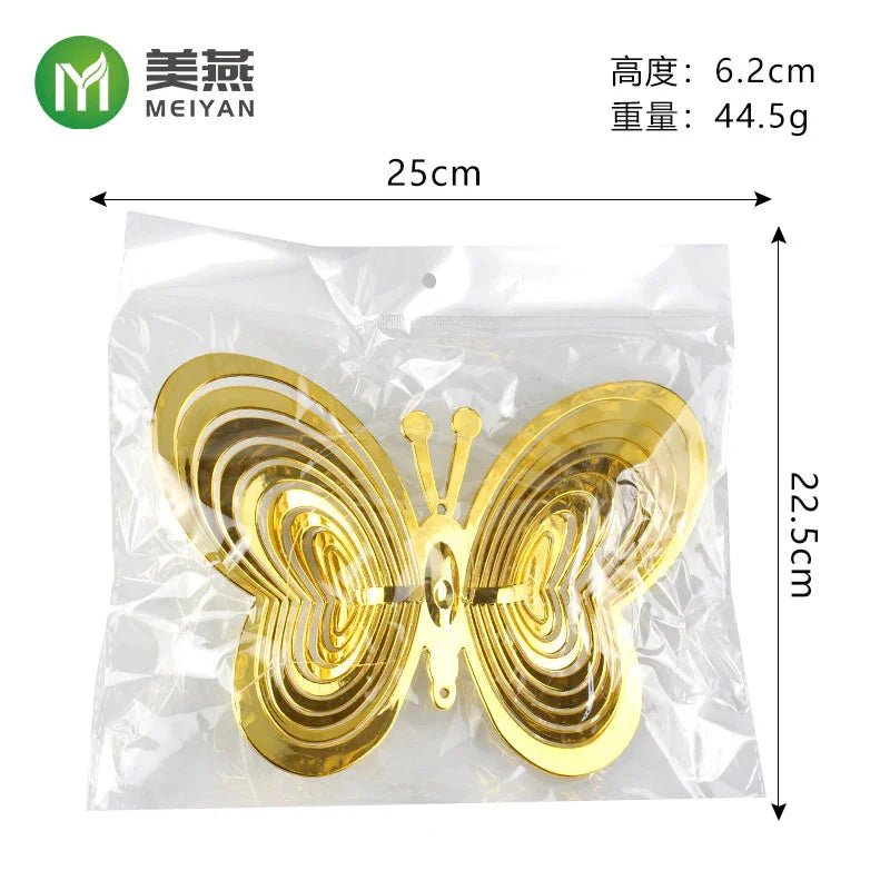 ガーデンウィンドスピナー鳩よけグッズ鳥避けグッズベランダ鳥よけグッズアウトドア野菜芝生鳥避けグッズベランダ防鳥園芸用品カラス対策吊り下げ式キラキラブルーちょう型 - Yolerhome