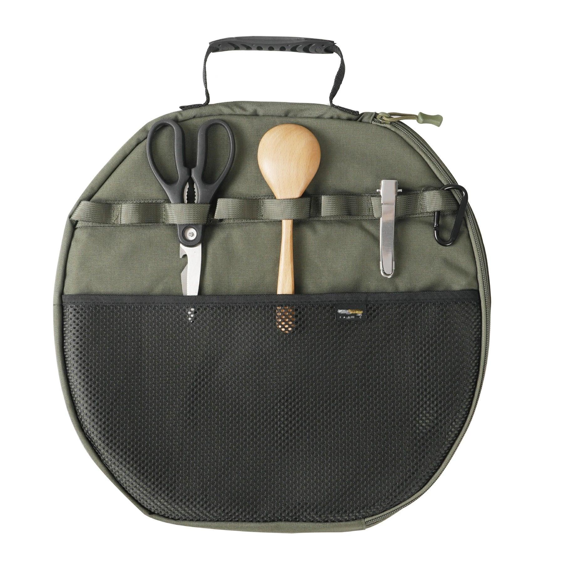 幅広くグリドルパン 収納ケース バッグ 食器入れ 収納バッグ ポケット付き ナイロン製 - Yolerhome