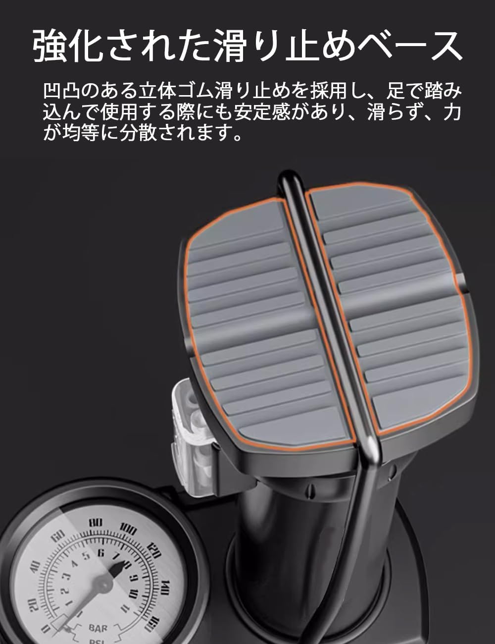 自転車 空気入れ 仏式 くうきいれ 仏/英/米式バルブ対応 くうき空気入れ コンパクト足踏み式 ボール 兼用 人気携帯空気入れ 自転車 ボール、電動車、バイク、球、針、浮き輪用 日本語取扱説明書付き - Yolerhome