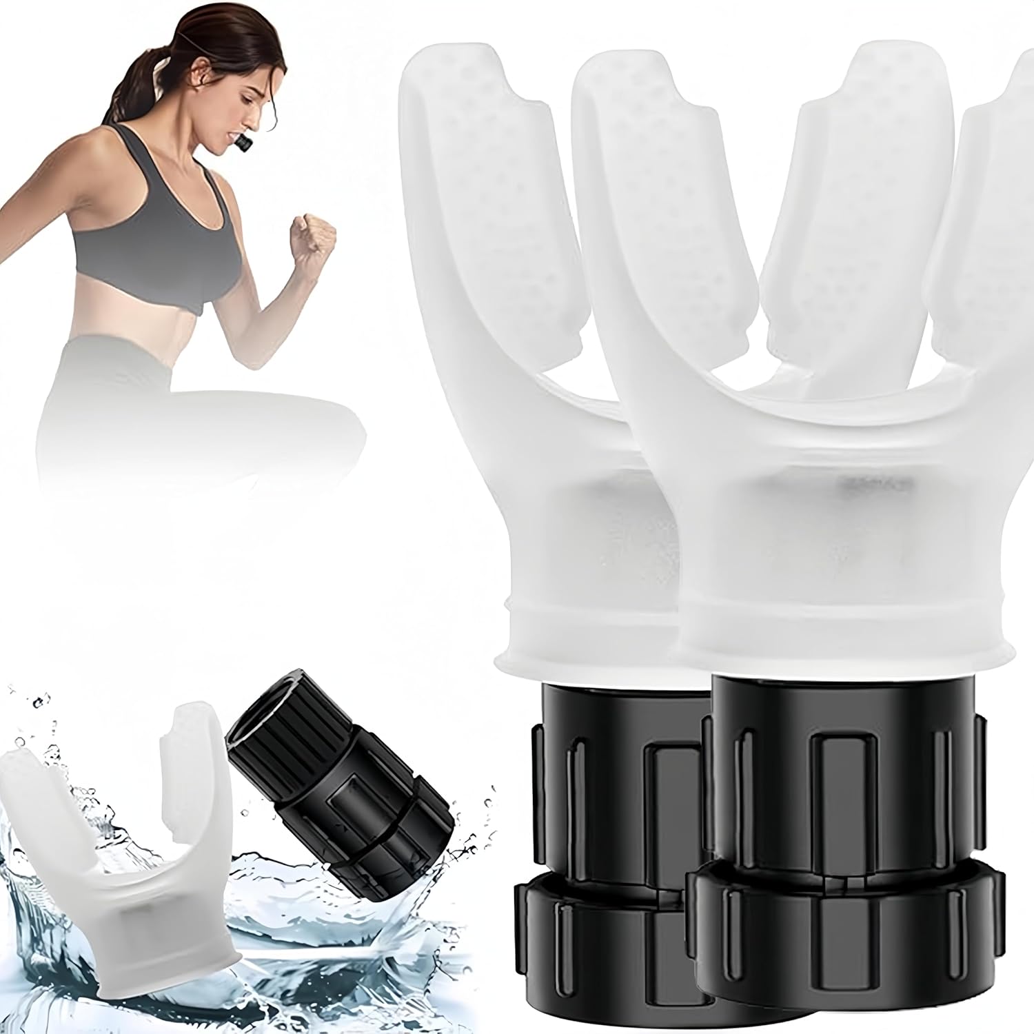 呼吸トレーナー、ポータブルマッスルトレーナー、調節可能な抵抗、肺活量トレーニング用品、呼吸持久力マシン、取り外し可能、掃除が簡単、フィットネス、ハイキング、スイミングなどに最適な強化運動呼吸用。 - Yolerhome