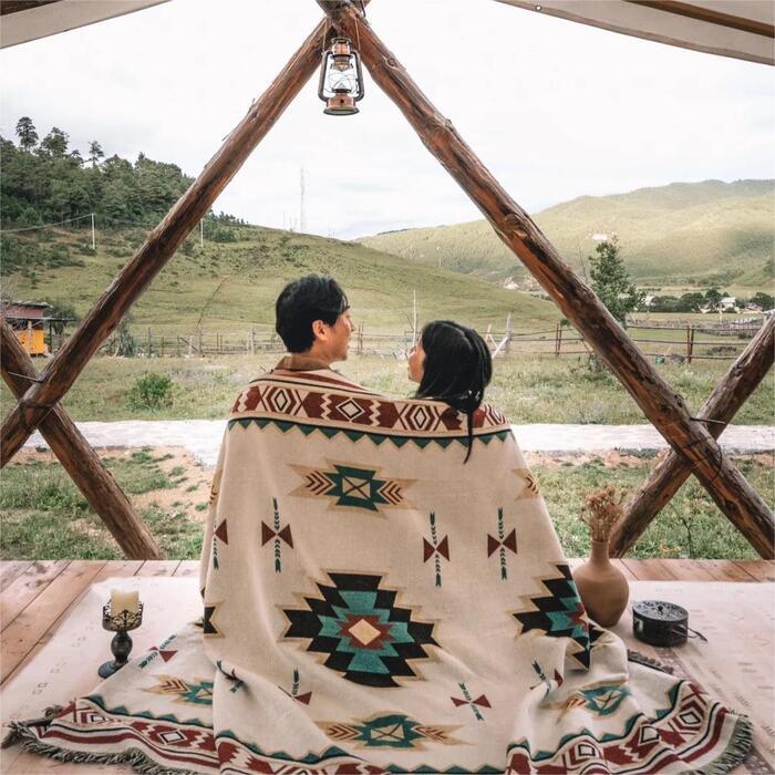 レジャーシート ラグ ピクニックマット テーブルクロス ソファーカバー ベッドカバー ひざ掛け 多機能 - Yolerhome