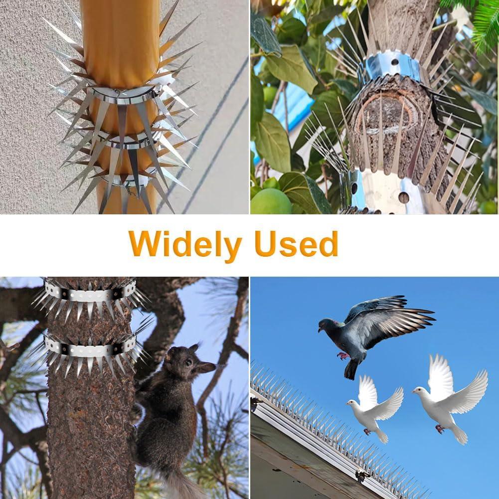 バードスパイク ステンレススチール 屋外 ハトや他の小鳥用 アライグマやリスがフェンスを登るのを効果的に回避 ガーデンフェンスや壁用のハトスパイク 鳥スパイク ハトや小鳥用 屋根の窓辺 フェンス 壁 納屋に最適 - Yolerhome