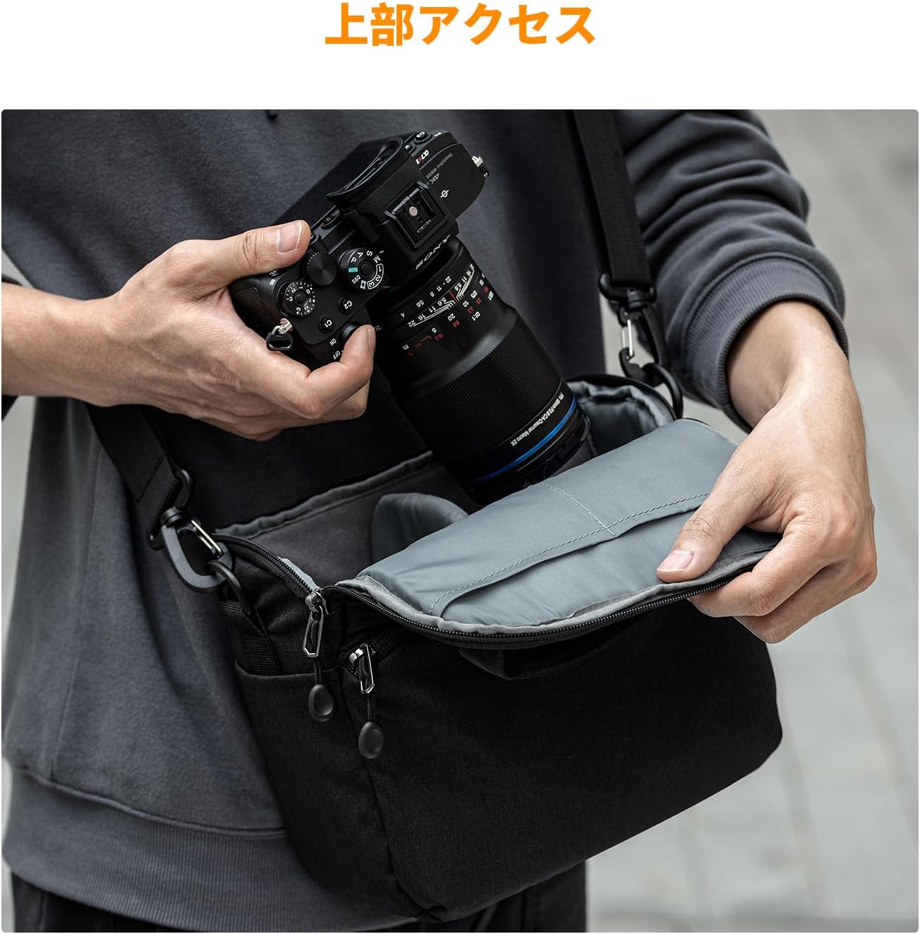 カメラバッグ ショルダーバッグ カメラショルダーバッグ おしゃれ 一眼レフカメラバッグ 仕切り付き 撥水加工 軽量 手提げ/ショルダー カメラケース カメラアクセサリー/小物入れ収納用バッグ 旅行/出張/アウトドア撮影用バッグ 保護 コンパクト - Yolerhome
