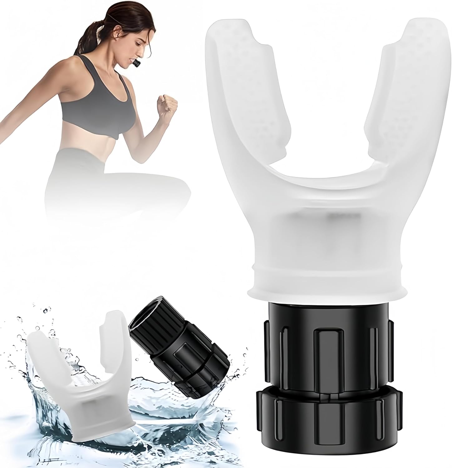 呼吸トレーナー、ポータブルマッスルトレーナー、調節可能な抵抗、肺活量トレーニング用品、呼吸持久力マシン、取り外し可能、掃除が簡単、フィットネス、ハイキング、スイミングなどに最適な強化運動呼吸用。 - Yolerhome