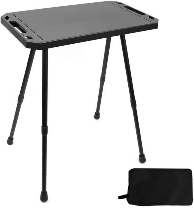 キャンプ テーブル サイドテーブル コンパクト 高さ調整可能 折り畳み式 アウトドアテーブル 収納袋付け - Yolerhome