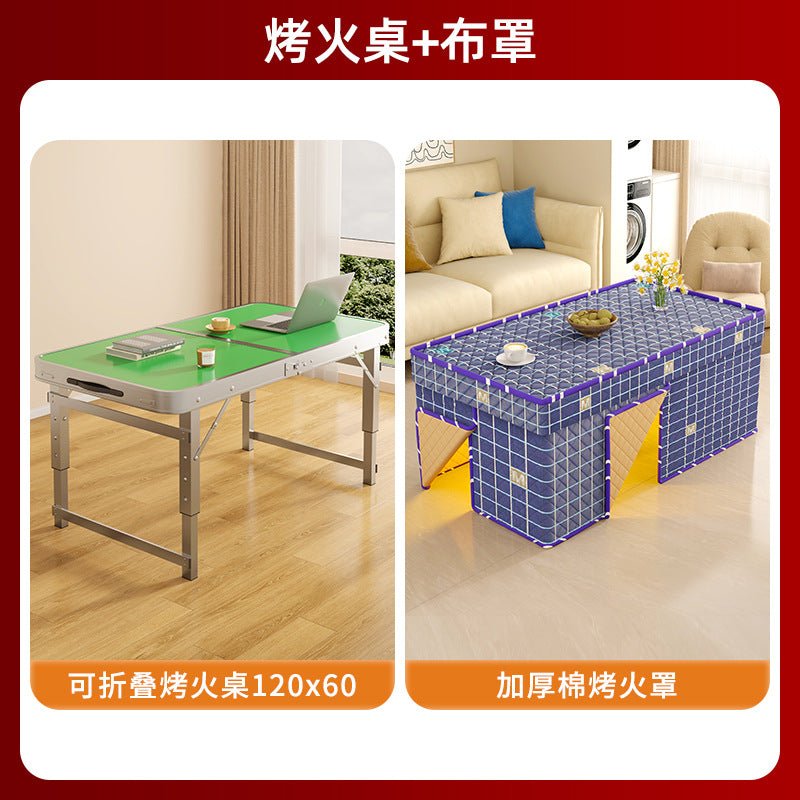 折りたたみこたつテーブル＋掛けふとん付き 長方形 テーブルクロス付 おしゃれ リビング用 家庭用 省スペース 冬用 暖房器具併用可 コタツベース家具 - Yolerhome