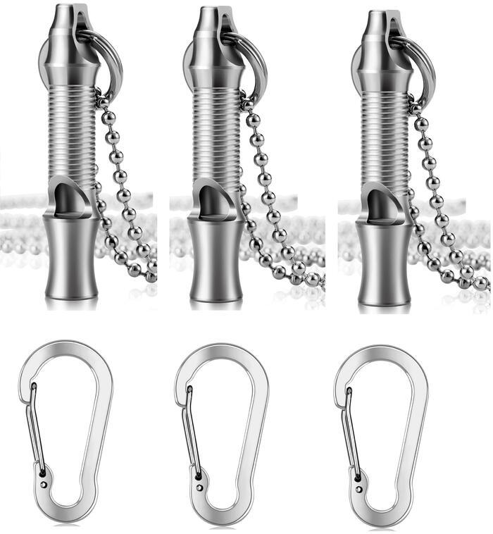 緊急ホイッスル 笛 デカ音 SOS 120dB ステンレス鋼 軽量 頑丈E - WH03 - Yolerhome