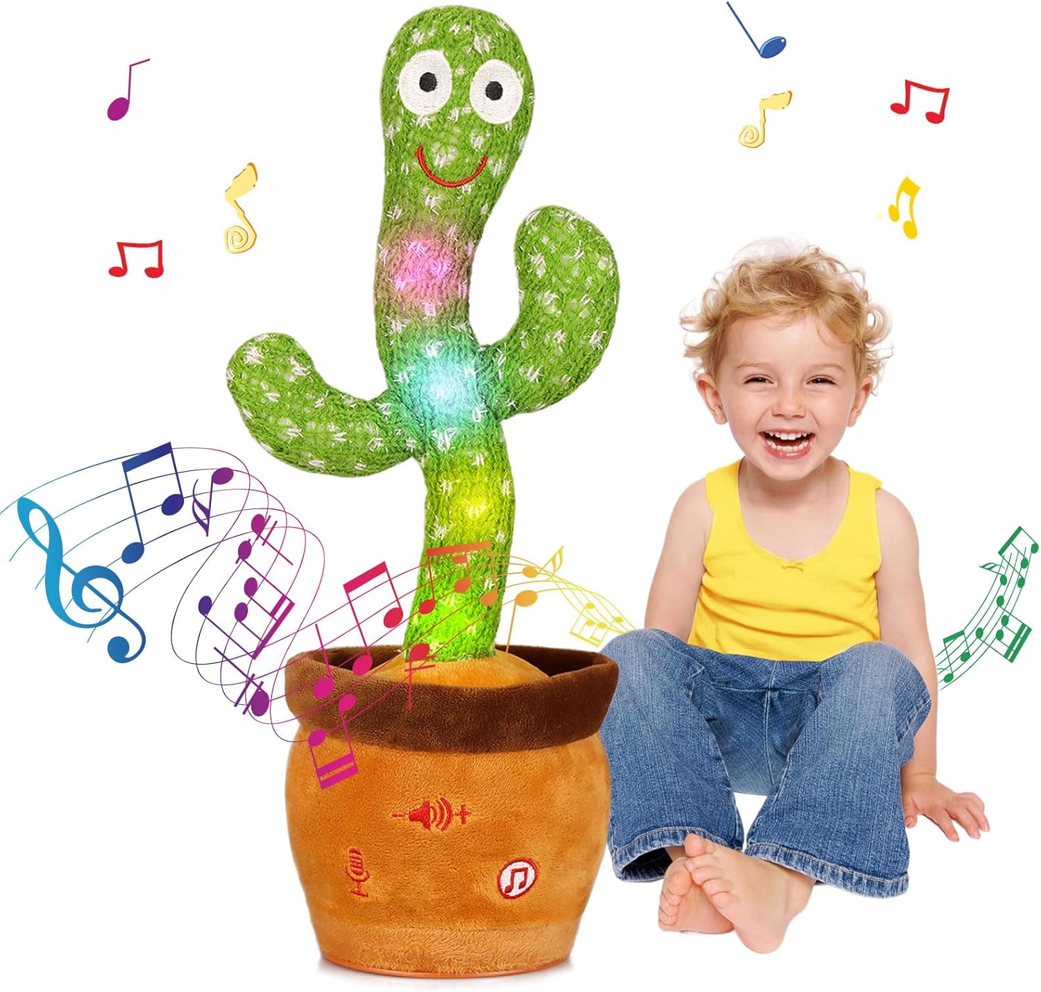 踊るサボテン おもちゃ サボテン 踊る/ダンシング/動く/歌う/録音 真似するぬいぐるみ サボテンおもちゃ talking cactus toy for kids 子供の日 誕生日 クリスマス ハロウィン 新年 プレゼントクリスマスギフト 子供向け 英語の歌付き 音量調節可能 充電モデル クリスマス飾り - Yolerhome