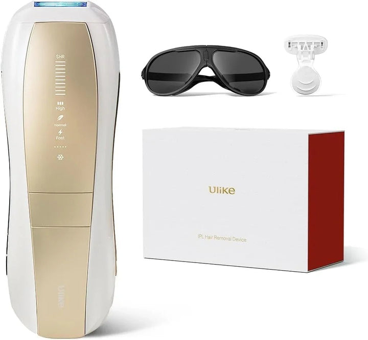 【正規品】Ulike 脱毛器 Air10 光美容器 髭/脇/VIO/脚/腕 全身対応可能 週に3回で効果実感 【メーカー2年保証/特許取得済みサファイア冷却技術でほぼ無痛】 自動連続照射 時短ケア ダブルランプ SHRモード付き 家庭用光美容器 メンズ レディース (ホワイトゴールド) - Yolerhome