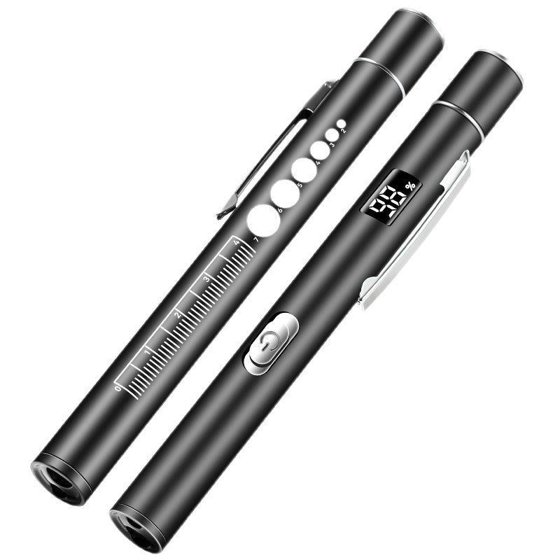 USB充電式 黄白2色切替 医療用ペンライト 電量表示付き 小型LED懐中