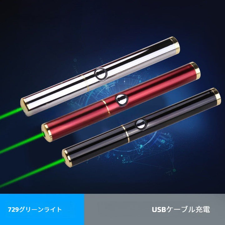 USB充電レーザーポインター グリーンレーザー 30mW 高出力 ペンタイプ 指示棒 インジケーターポインター プレゼン キャンプ 防災 夜間観測用 - Yolerhome