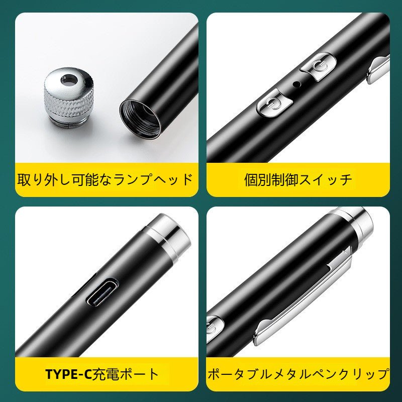 【USB充電式 強力レーザー懐中電灯】双光源・星空照明モード搭載｜超強光・長距離照射・防災・アウトドア・キャンプ・登山・夜釣りに最適 - Yolerhome