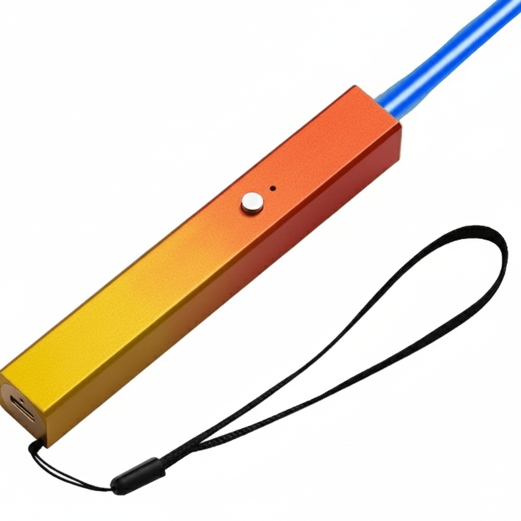 正方形青色レーザーポインター USB充電式 教育用ペン 指示棒 教鞭 説明会 講義 研修 デモンストレーション用 - Yolerhome