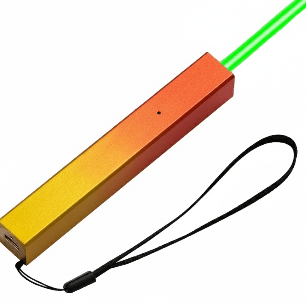 正方形青色レーザーポインター USB充電式 教育用ペン 指示棒 教鞭 説明会 講義 研修 デモンストレーション用 - Yolerhome