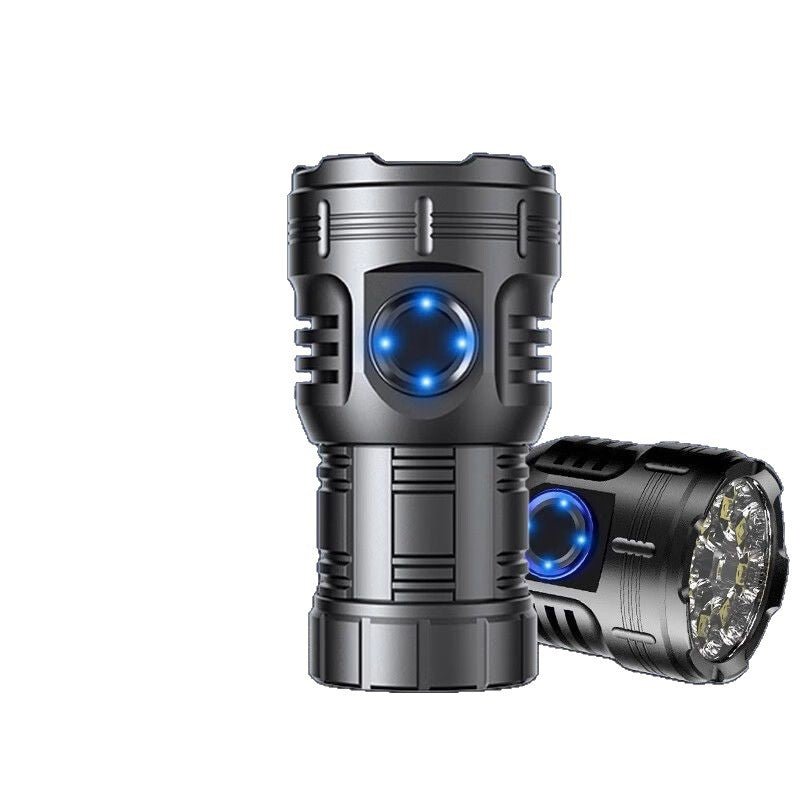 「USB充電式 小型LED懐中電灯 超軽量 ミニライト 強力 高輝度 3モード調光 ズーム式 防水 マグネット・フック付き アウトドア 防災 携帯便利」8個のXPGライトビーズ尾部は強い磁気を帯び - Yolerhome