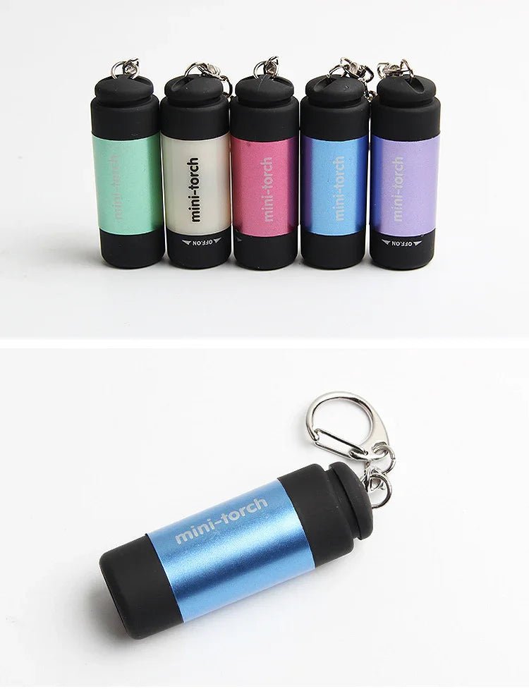 USB充電式ミニLED懐中電灯強光・防水設計小型キーライトトーチ型コンパクト照明ライト夜間携帯用に最適 - Yolerhome