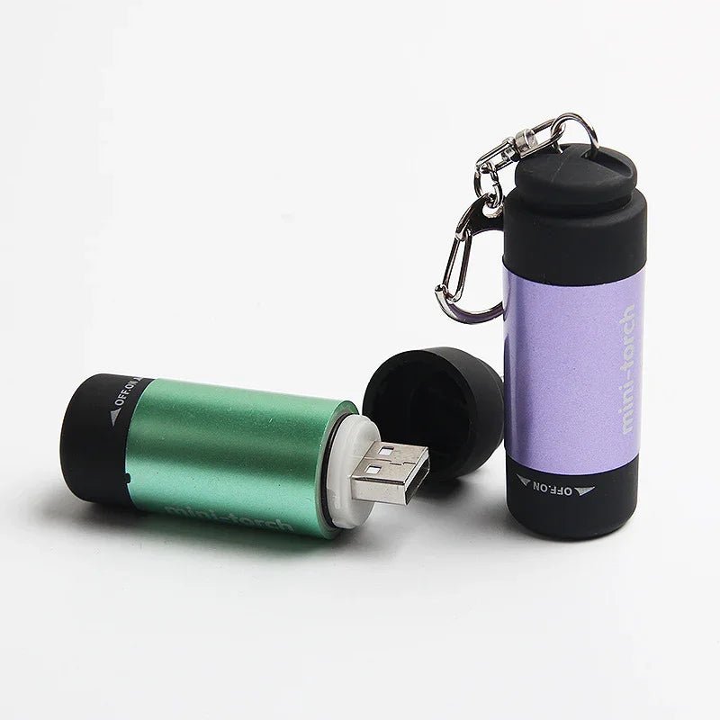 USB充電式ミニLED懐中電灯強光・防水設計小型キーライトトーチ型コンパクト照明ライト夜間携帯用に最適 - Yolerhome