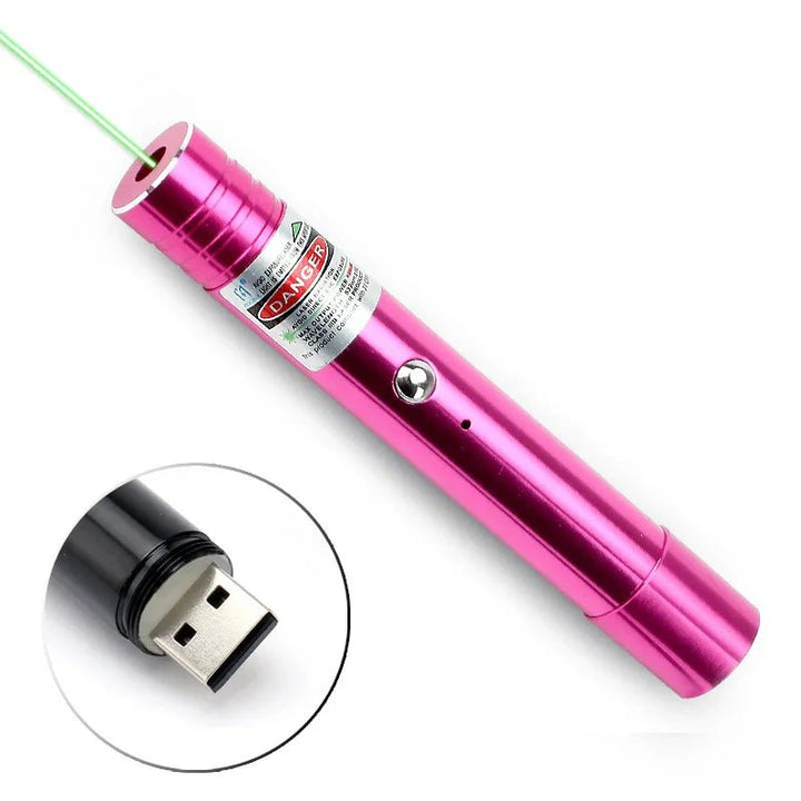 USB充電式レーザーポインター（赤・緑光）USB直挿し充電対応 高輝度単点レーザーライト ミニ懐中電灯付き - Yolerhome