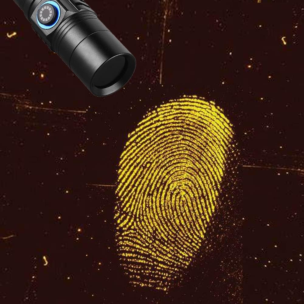 【UVブラックライト】伍德氏 短波UVライト 強力ブラックライト懐中電灯 多機能ハンディライト ミネラル・ロックハンティング・鉱物鑑定 樹脂硬化・ペット尿検出・AC漏れ検知 屋内外対応 バッテリー＆充電ケーブル付き プロ仕様 - yoler - Yolerhome