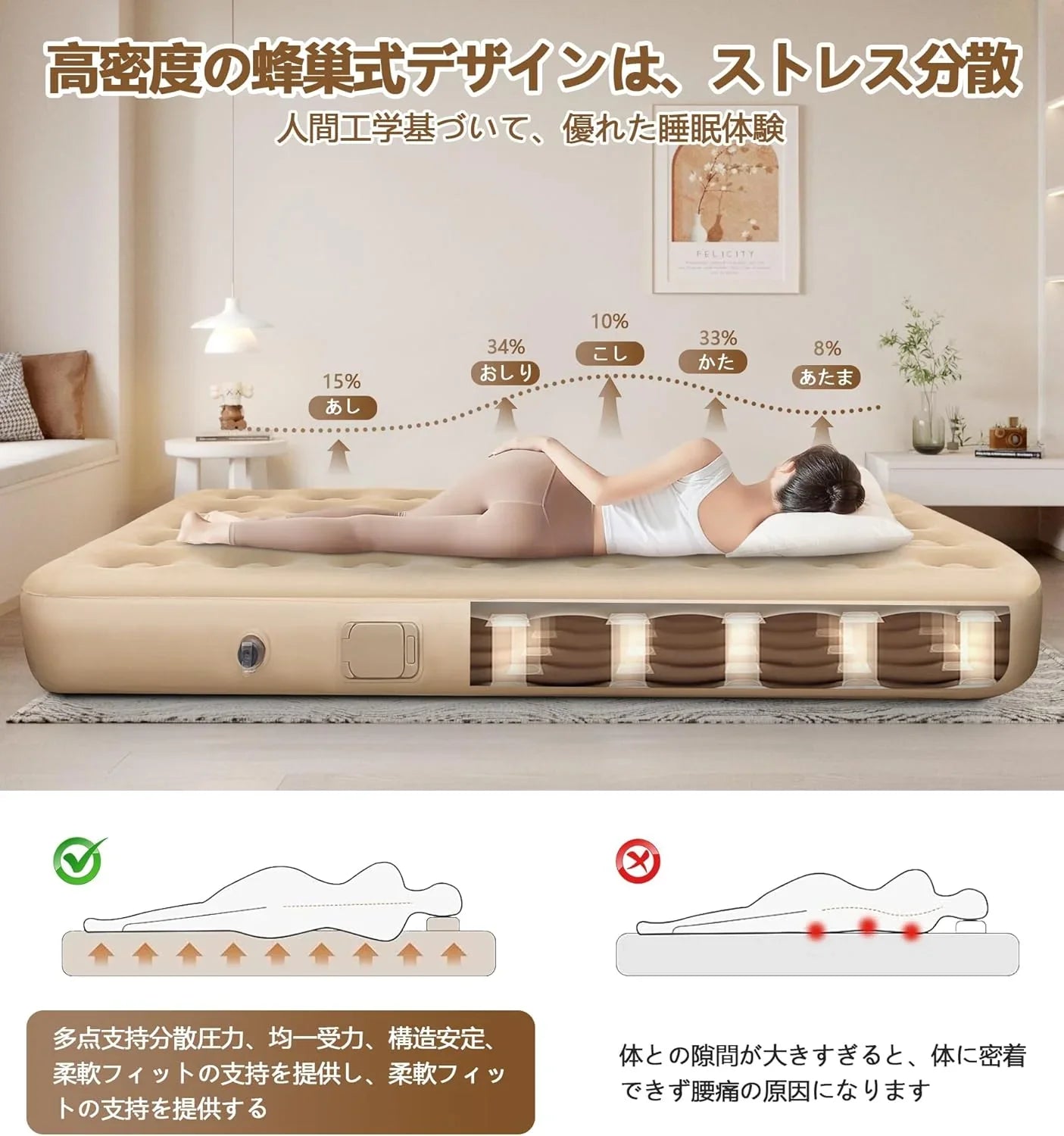 エアーベッド 電動 ポンプ内蔵 シングル 電動エアーベッド WEIDUOYI キャンプ マット 【25cm極厚&耐荷重150kg＆90秒膨らむ】折り畳み式エアーマット 簡易ベッド Type - C充電式 ワンボタンで自動空気を入れる/抜く 収納バッグ付き 枕が付き - Yolerhome