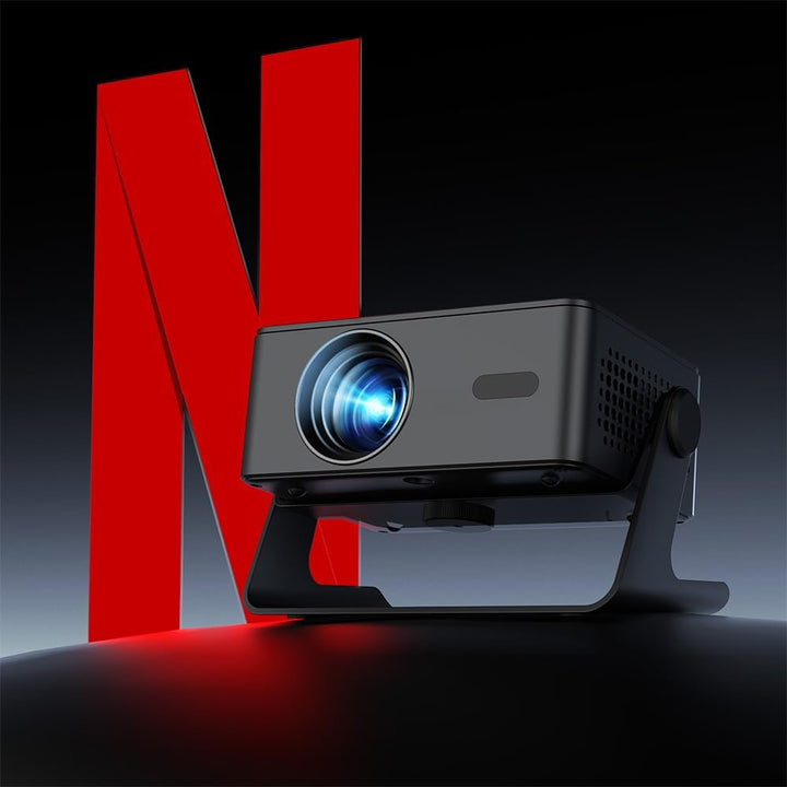 プロジェクター家庭用 小型 天井 静音 Wi - Fi6/Bluetooth5.4スタンド一体型 軽量 ミニ スマホ/パソコン/PS5/Switch/DVD接続可 プレゼント2025年新登場ブラック - Yolerhome