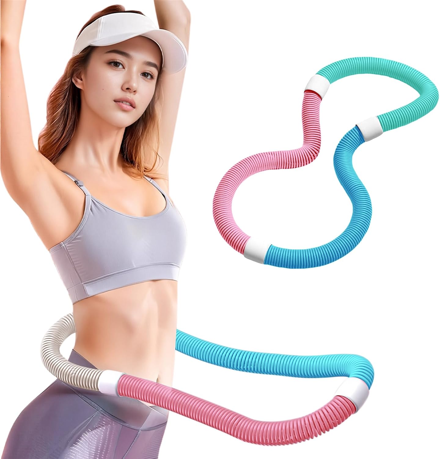 折りたたみ式フラフープ 静音設計 在宅フィットネス 室内ダイエット 有酸素運動 脂肪燃焼 エクササイズリング 男女兼用 ピンク | Yoler - Yolerhome