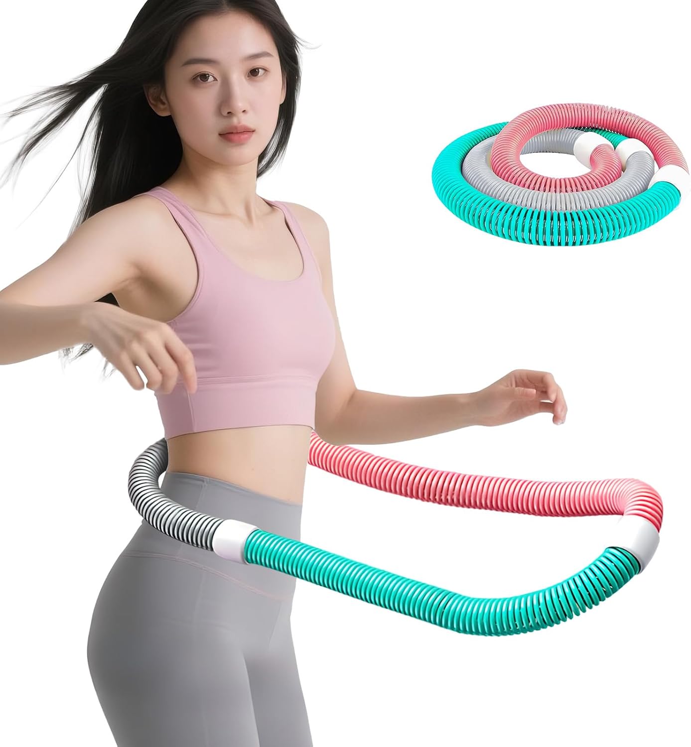 【在宅フィットネス】折りたたみ式フラフープ 静音設計 コンパクト収納 ソフトスプリング構造 室内ダイエット 有酸素運動 冬太り対策 脂肪燃焼 シェイプアップ トレーニングリング 男女兼用 - yoler - Yolerhome