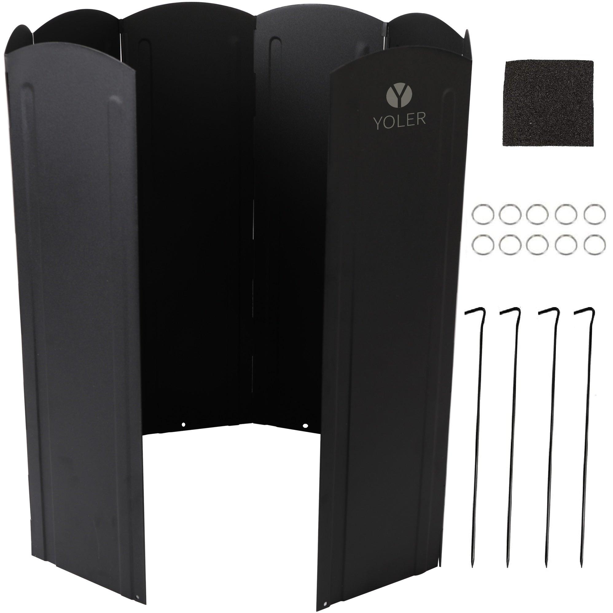 大型風除板 幅120cm高さ50cm ブラック(粉体塗装) YR - WSLB - Yolerhome