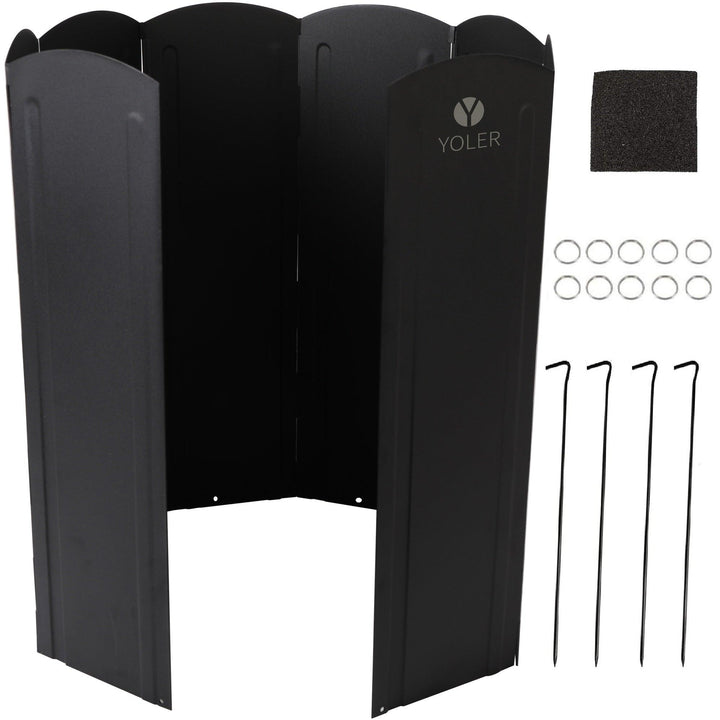 大型風除板 幅120cm高さ50cm ブラック(粉体塗装) YR - WSLB - Yolerhome