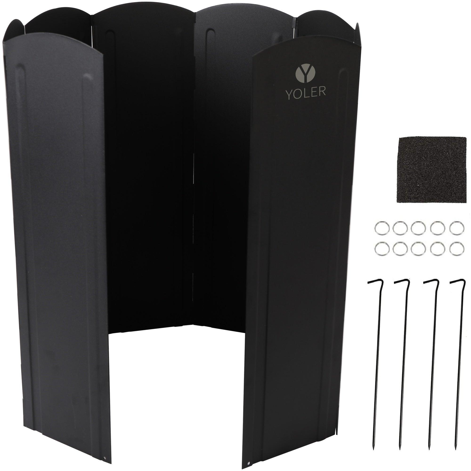 大型風除板 幅120cm高さ60cm ブラック(粉体塗装) YR - WSXLB - Yolerhome